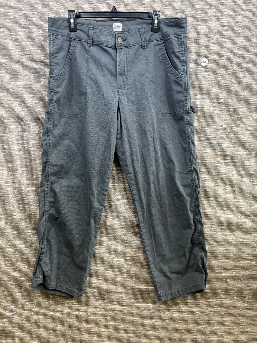Lee Carpenter Crop Pants Womens Size 16W M Heritage Gray High-Rise Stretch